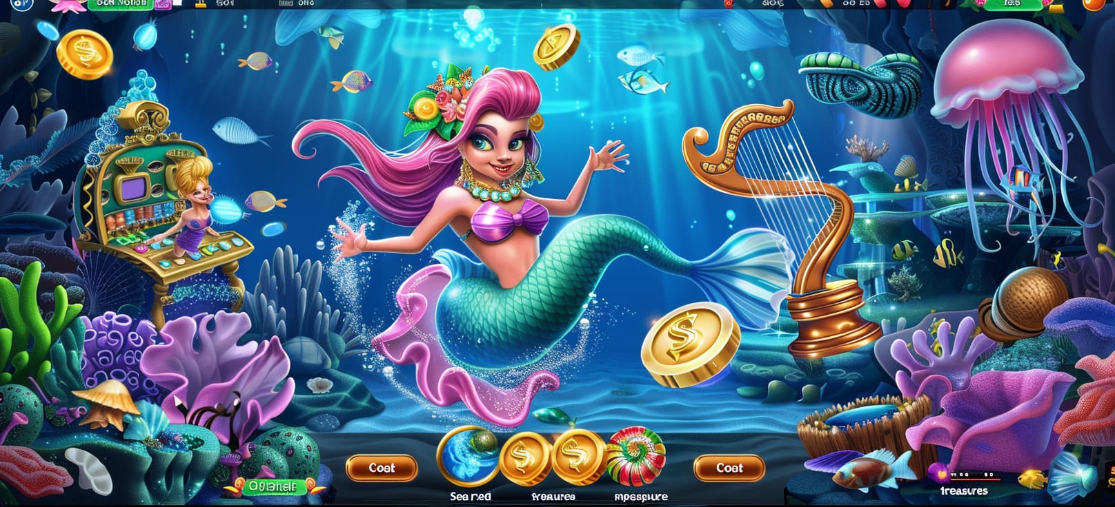 Caça-níqueis de sereia online com tesouros do mar no 5173win cassino